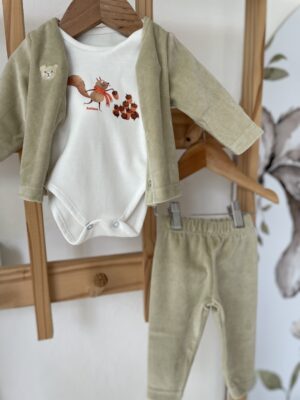 SET DE 4 piezas PLUSH + algodón - VERDE CLARO