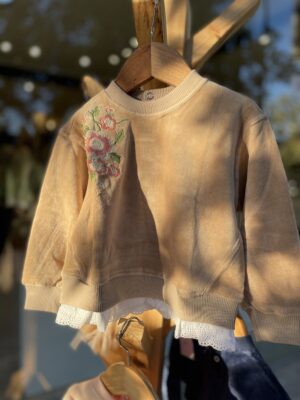 BUZO PAULA - FLORES (verde o beige)